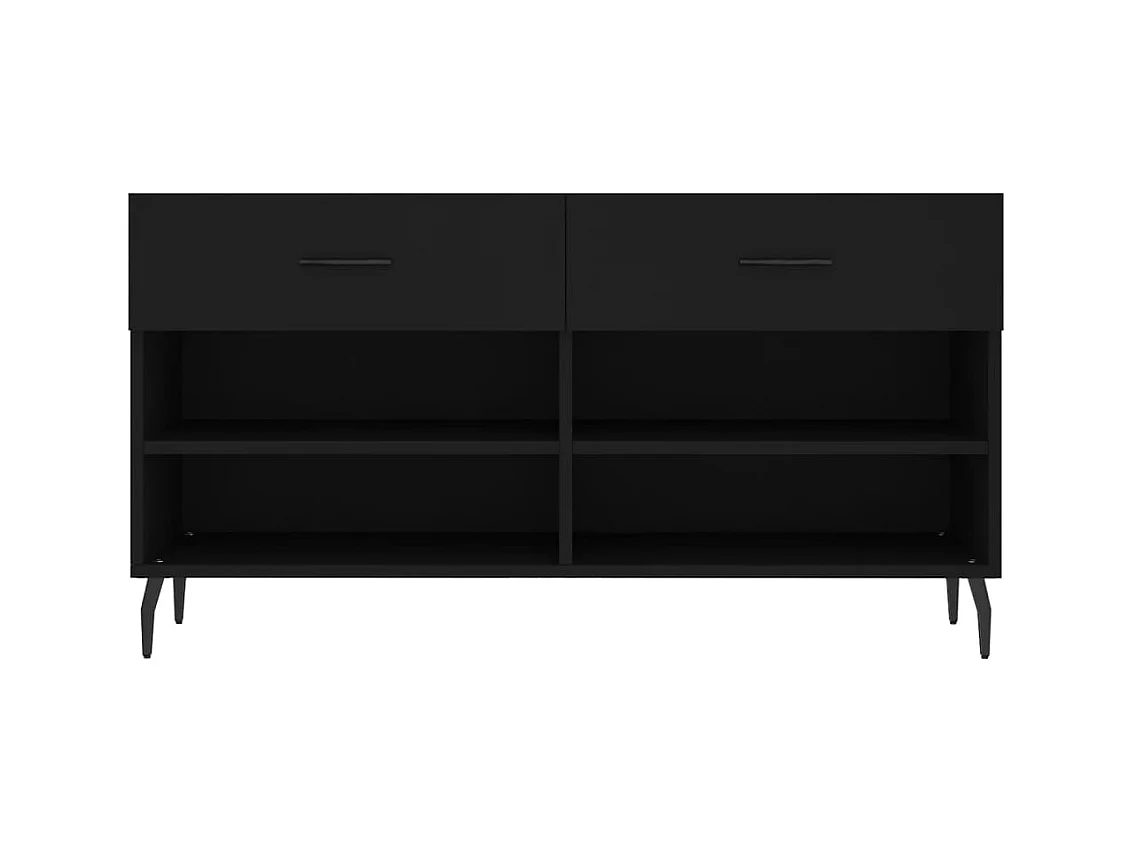 Schwarze Schuhbank 102x35x55 cm aus Holzwerkstoff