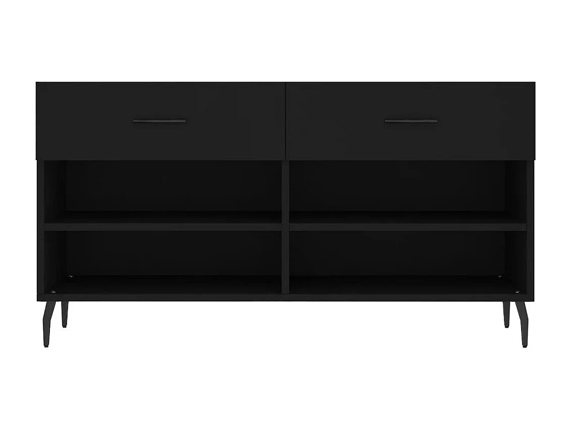 Zwarte schoenenbank 102x35x55 cm samengesteld hout