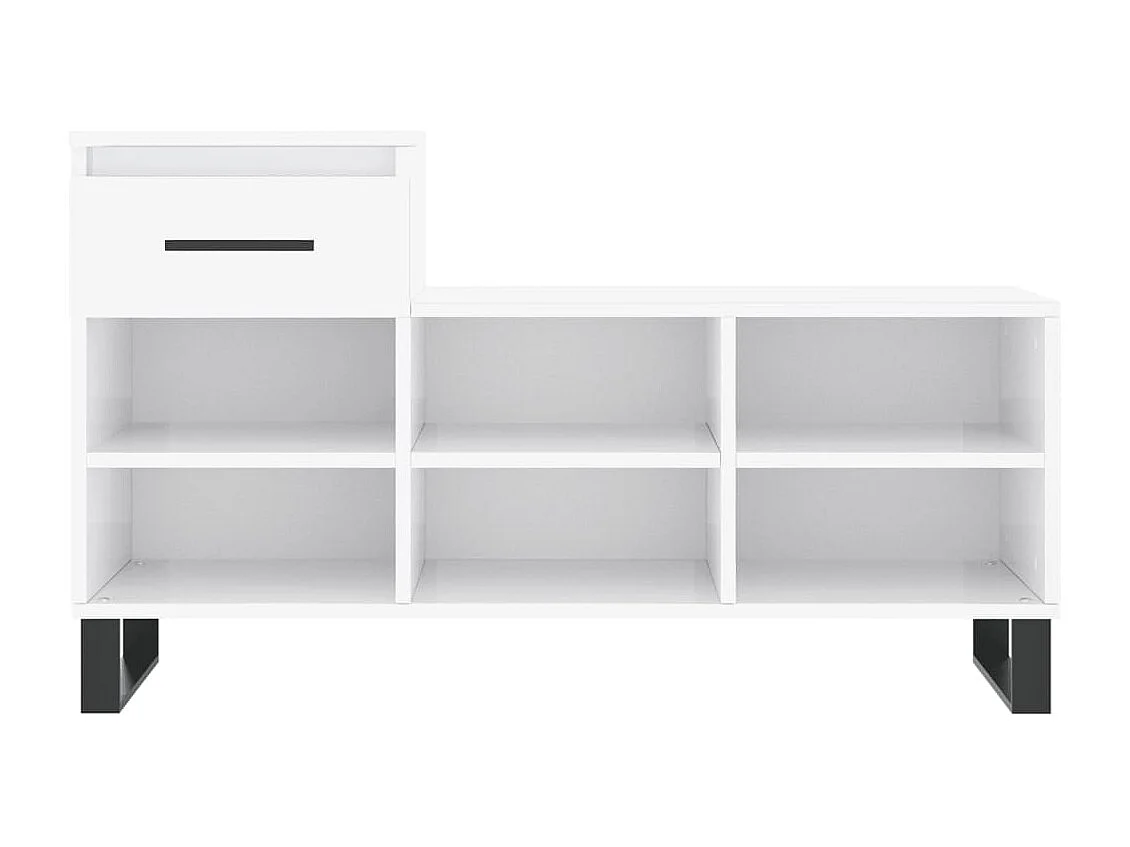 Zapatero Blanco brillo 102x36x60 cm Madera contrachapada