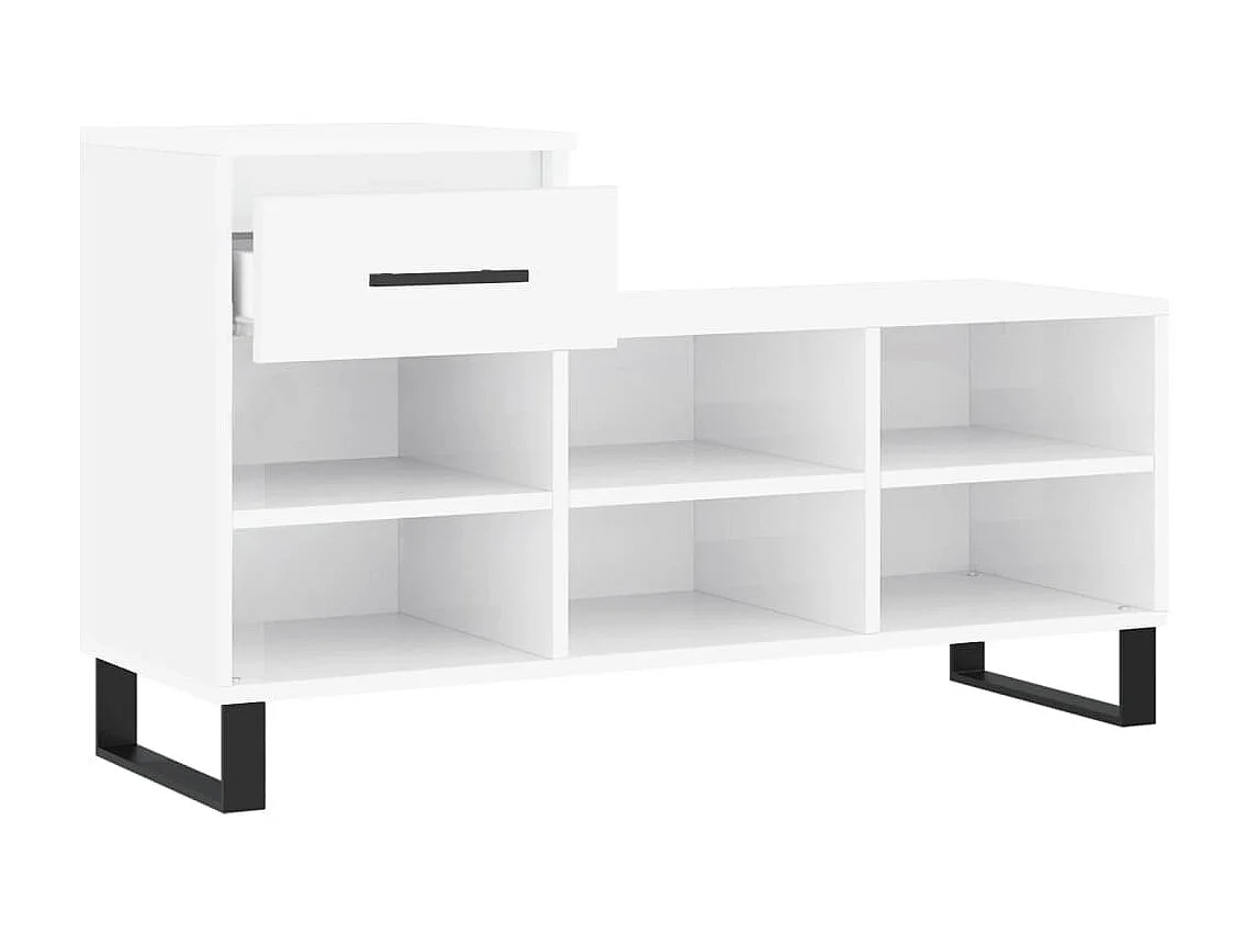 Zapatero Blanco brillo 102x36x60 cm Madera contrachapada