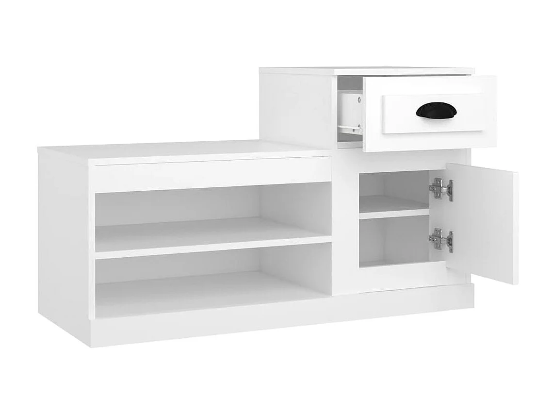 Armoire à chaussures blanc 100x42x60 cm bois d'ingénierie