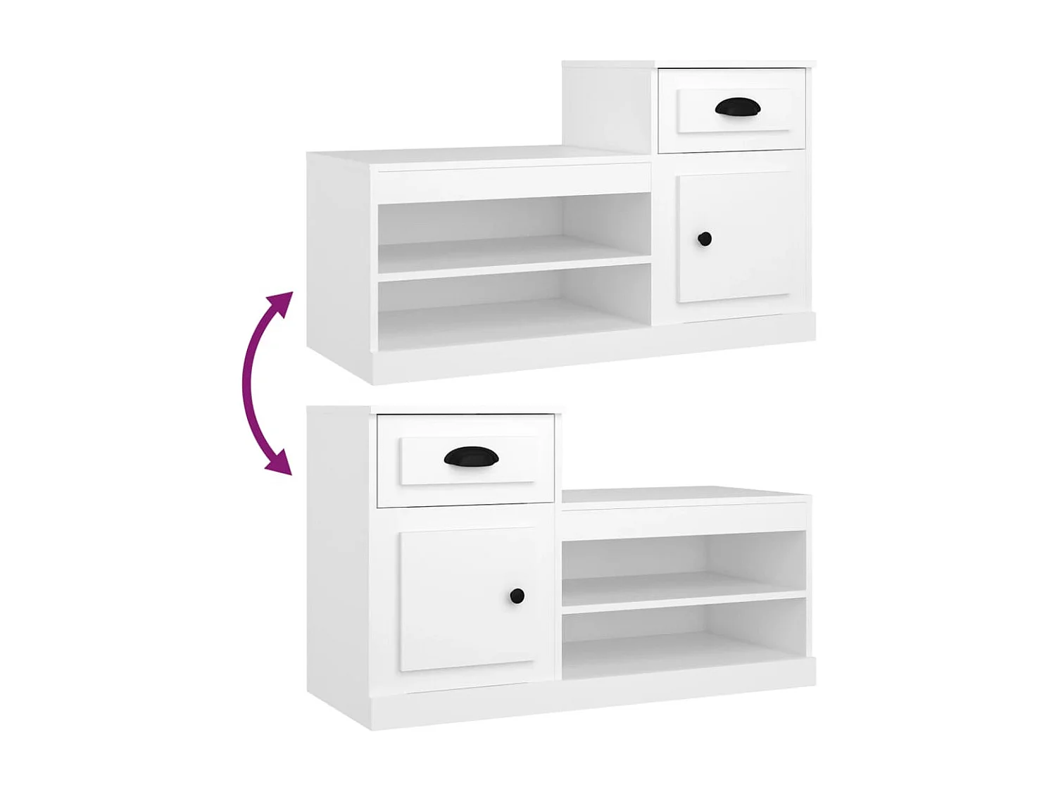 Armoire à chaussures blanc 100x42x60 cm bois d'ingénierie