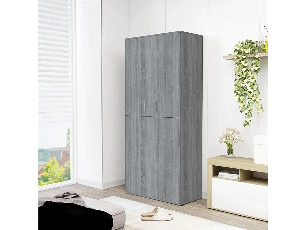 Armoire à chaussures Sonoma gris 80x39x178 cm Bois d'ingénierie