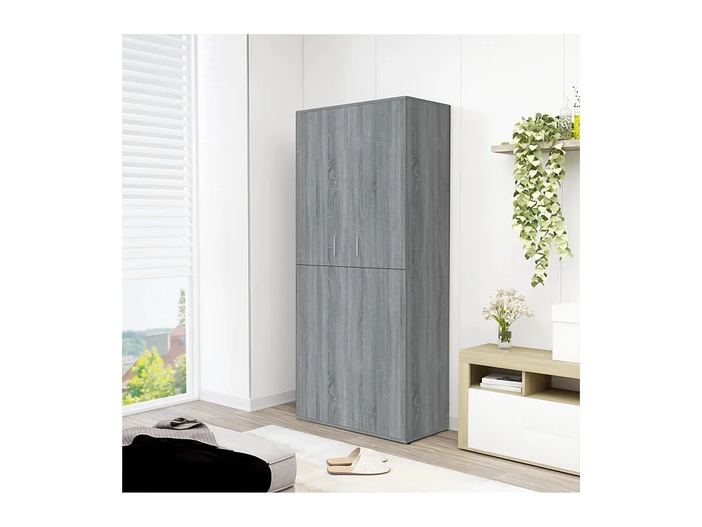 Scarpiera Sonoma grigia 80x39x178 cm MDF