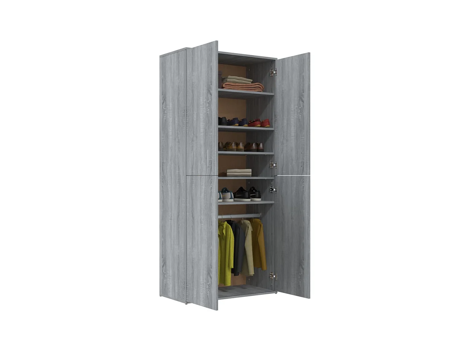 Scarpiera Sonoma grigia 80x39x178 cm MDF
