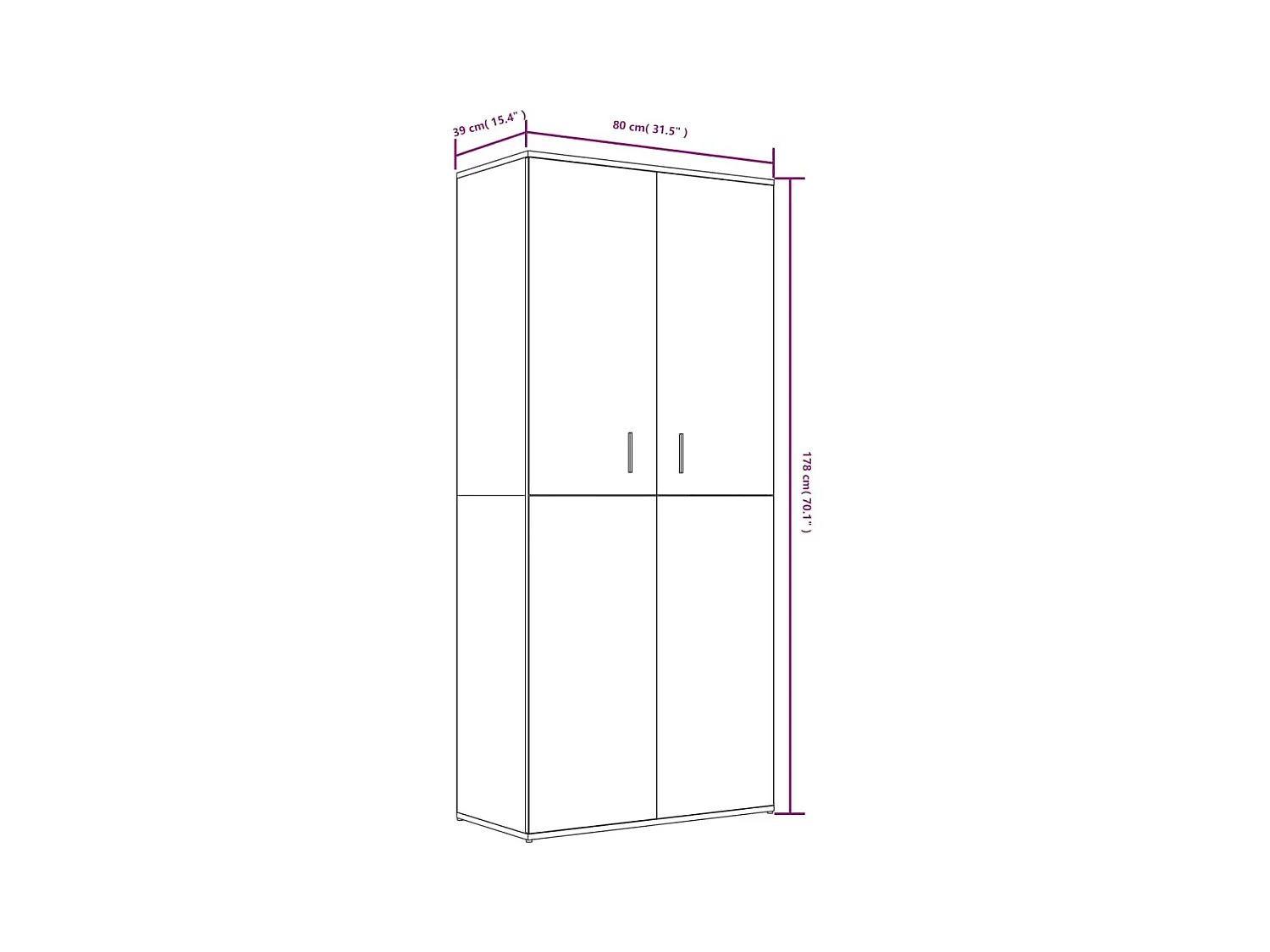Scarpiera Sonoma grigia 80x39x178 cm MDF