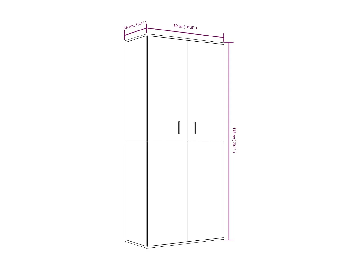 Scarpiera Sonoma grigia 80x39x178 cm MDF