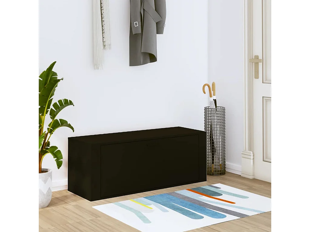 Schoenenkast voor wandmontage Zwart 100x35x38 cm Bewerkt hout