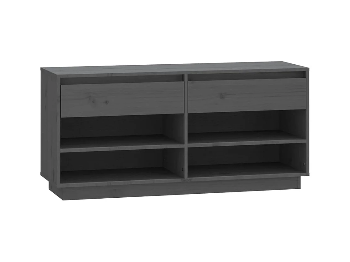 Armoire à chaussures Gris 110x34x52 cm Bois de pin massif