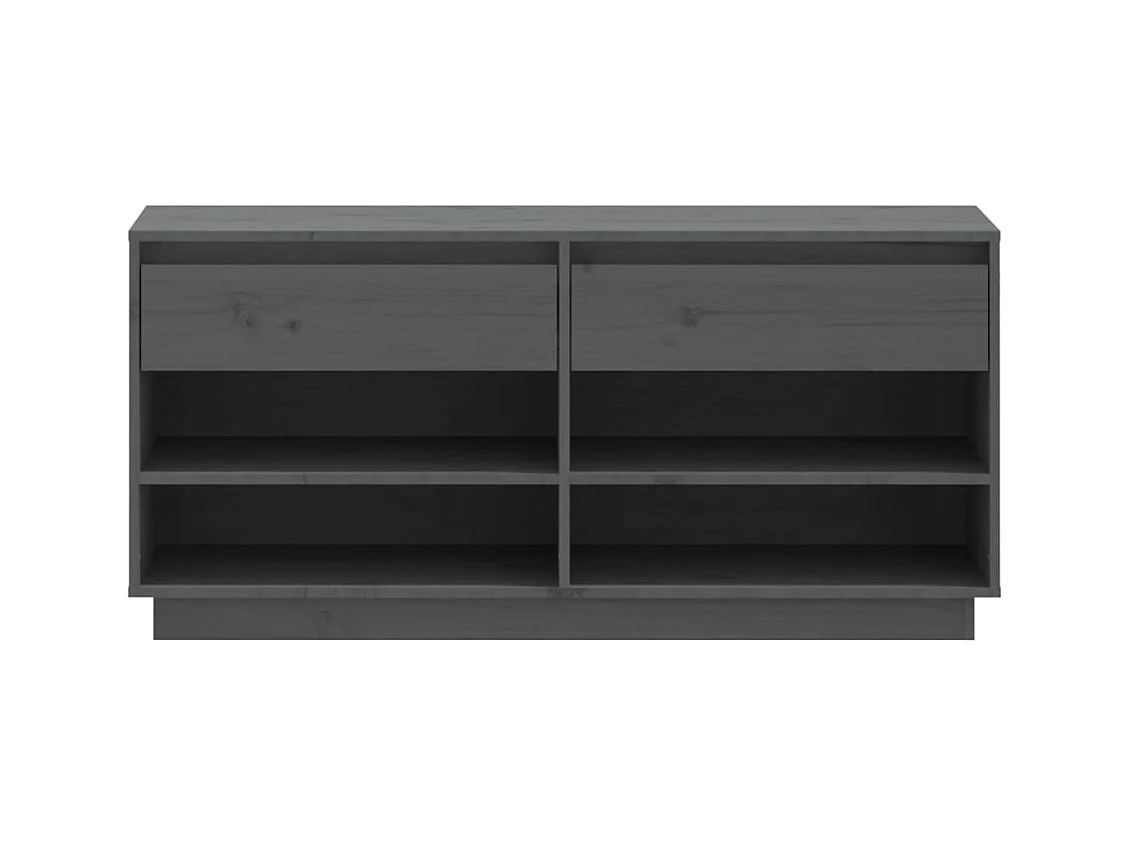Armoire à chaussures Gris 110x34x52 cm Bois de pin massif