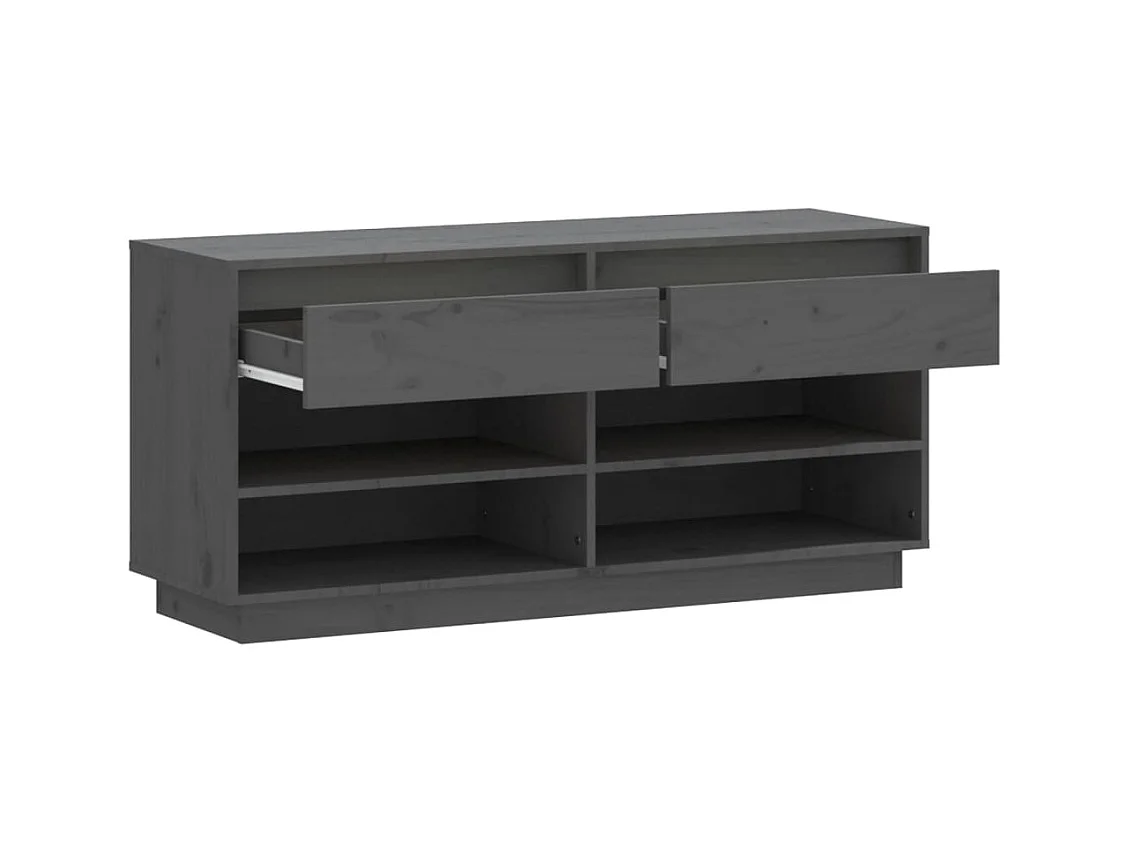 Armoire à chaussures Gris 110x34x52 cm Bois de pin massif