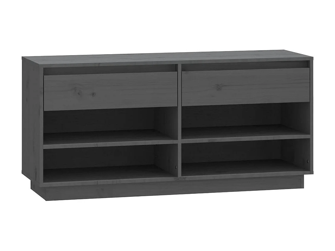 Schoenenkast Grijs 110x34x52 cm Massief grenenhout