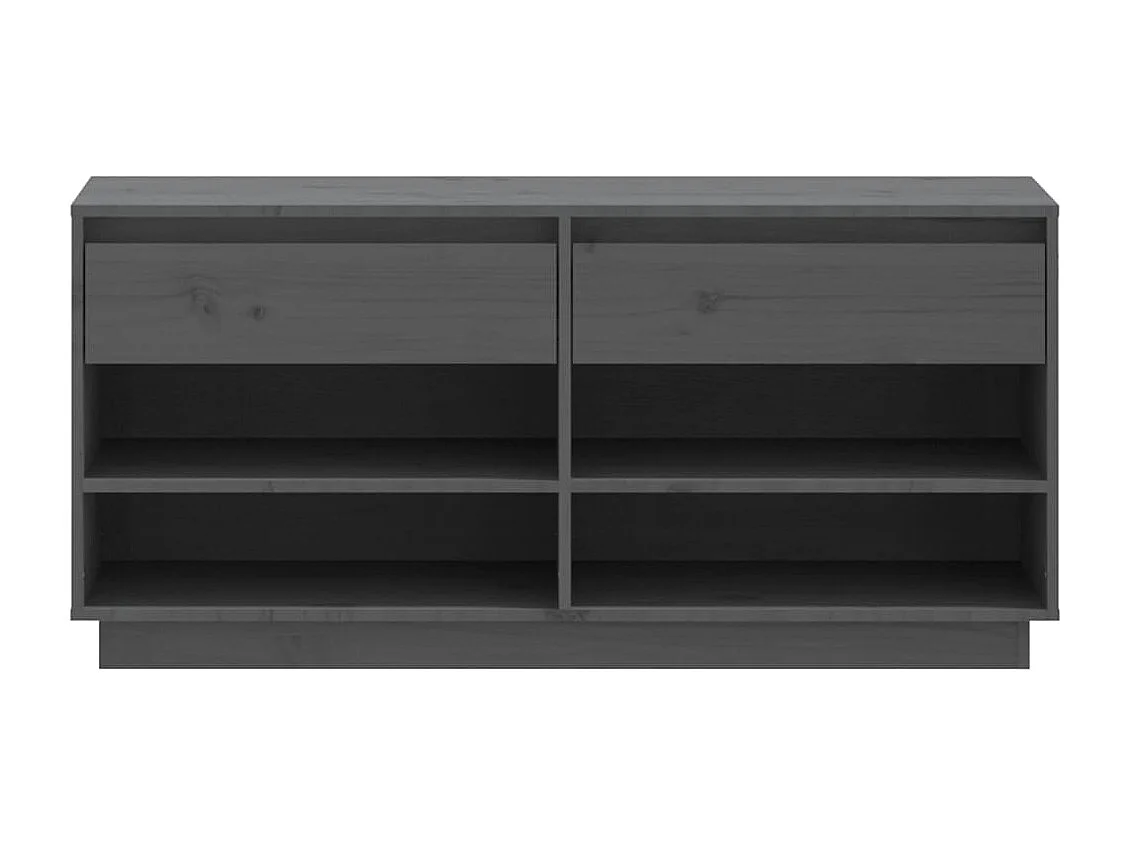 Schoenenkast Grijs 110x34x52 cm Massief grenenhout