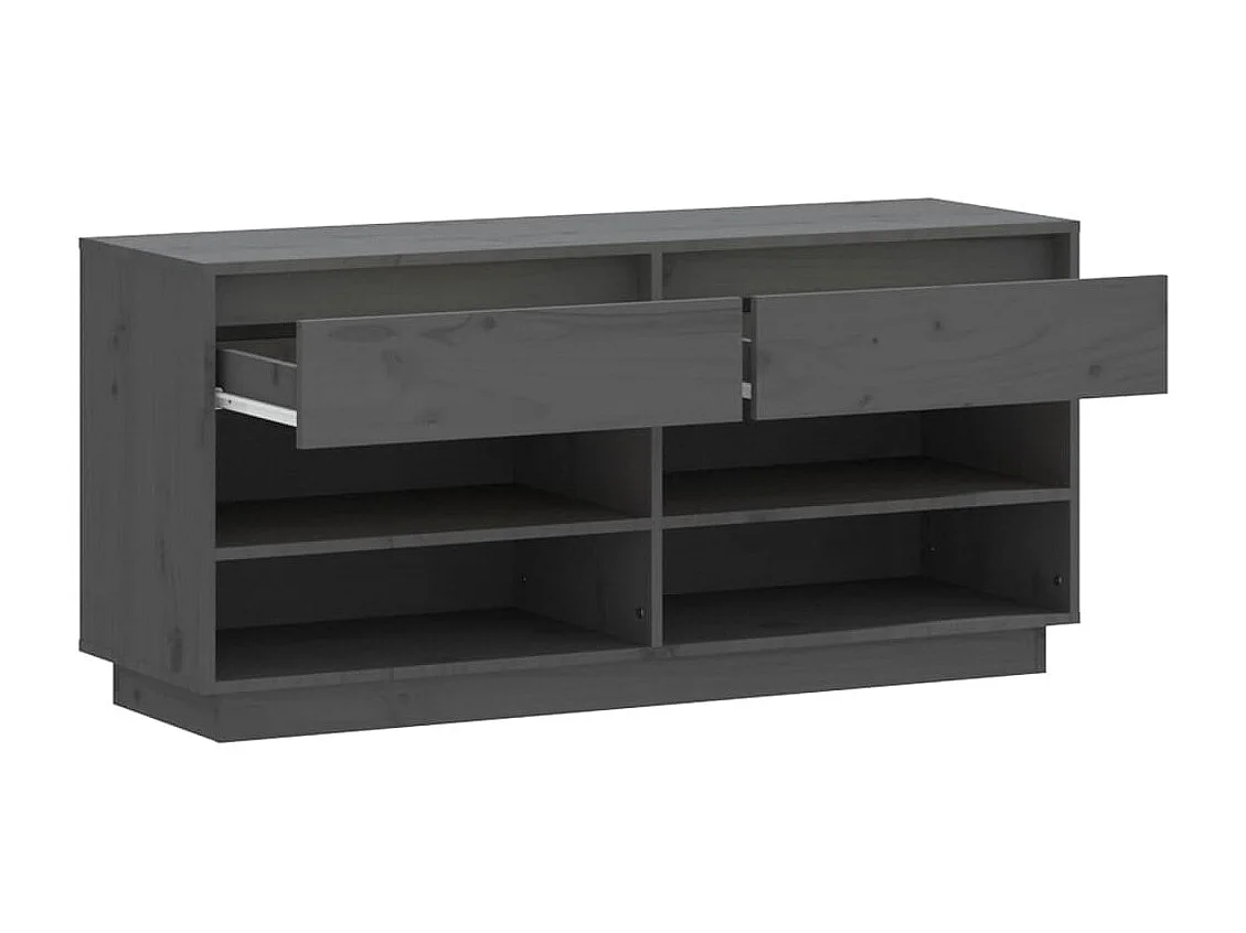 Schoenenkast Grijs 110x34x52 cm Massief grenenhout