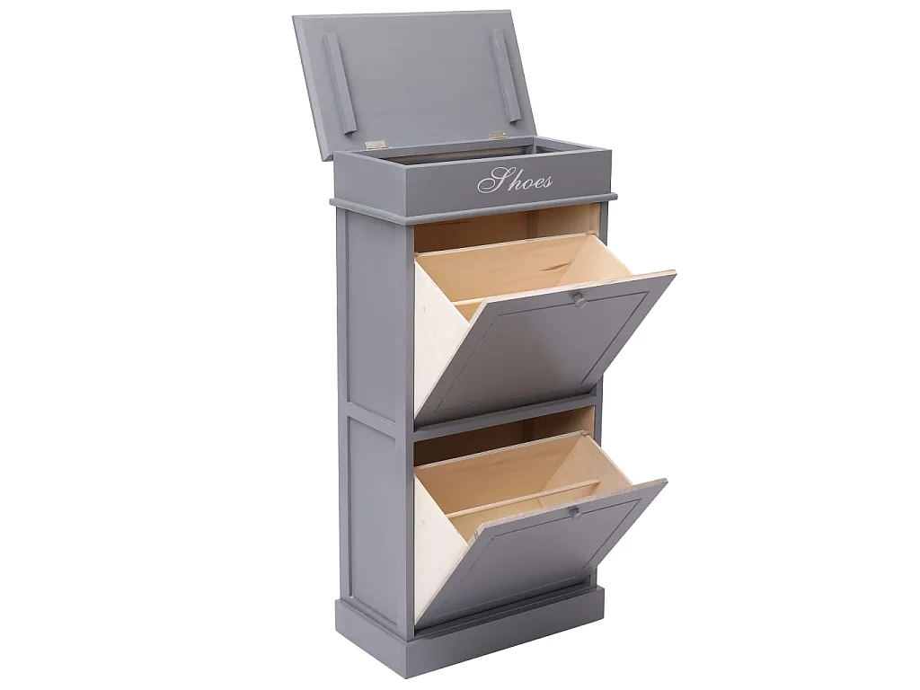 Armoire à chaussures Gris 50 x 28 x 98 cm Bois de Paulownia