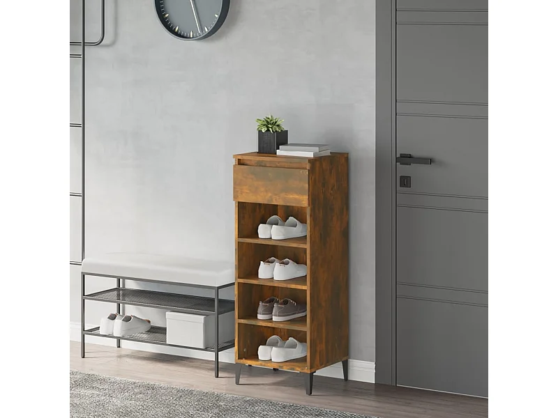 scarpiera Rovere affumicato 40x36x105 cm MDF