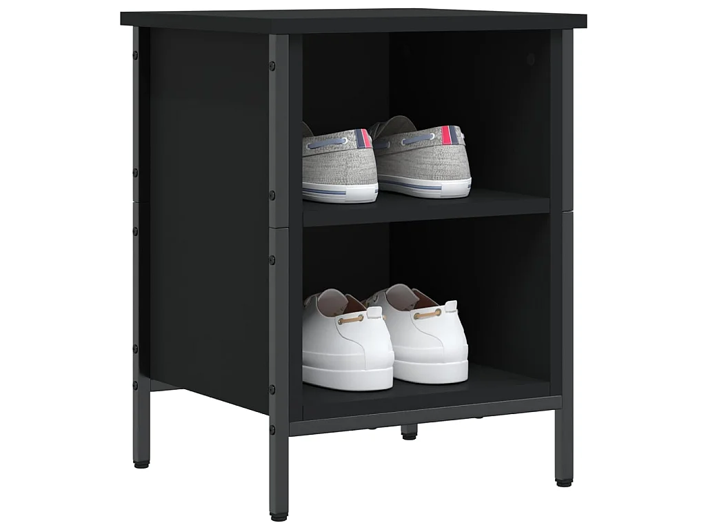 Zapatero negro 38x35x50 cm de madera contrachapada