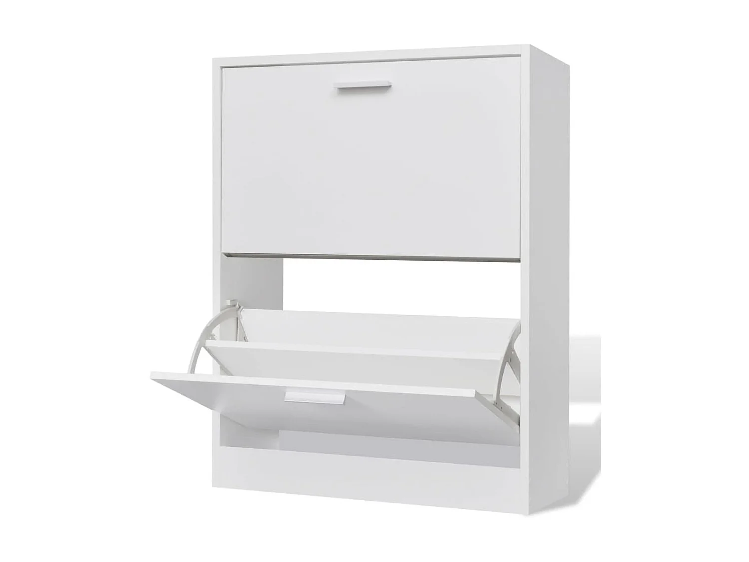 Meuble à chaussures en bois avec 2 compartiments Blanc