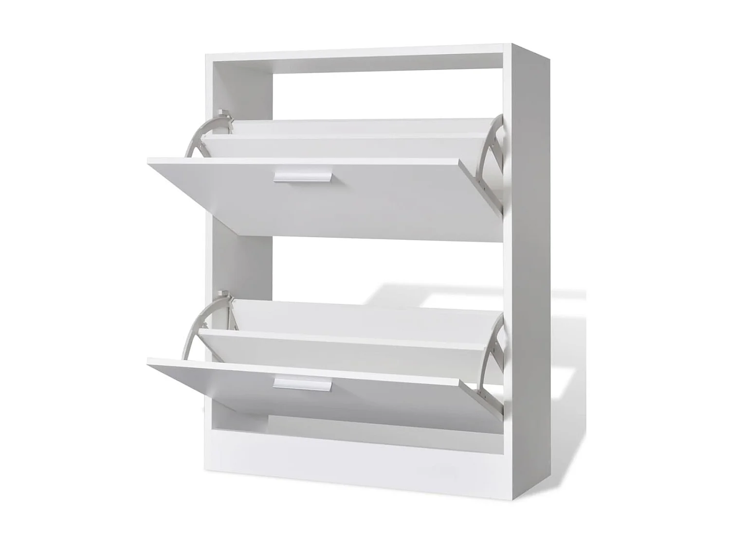 Meuble à chaussures en bois avec 2 compartiments Blanc