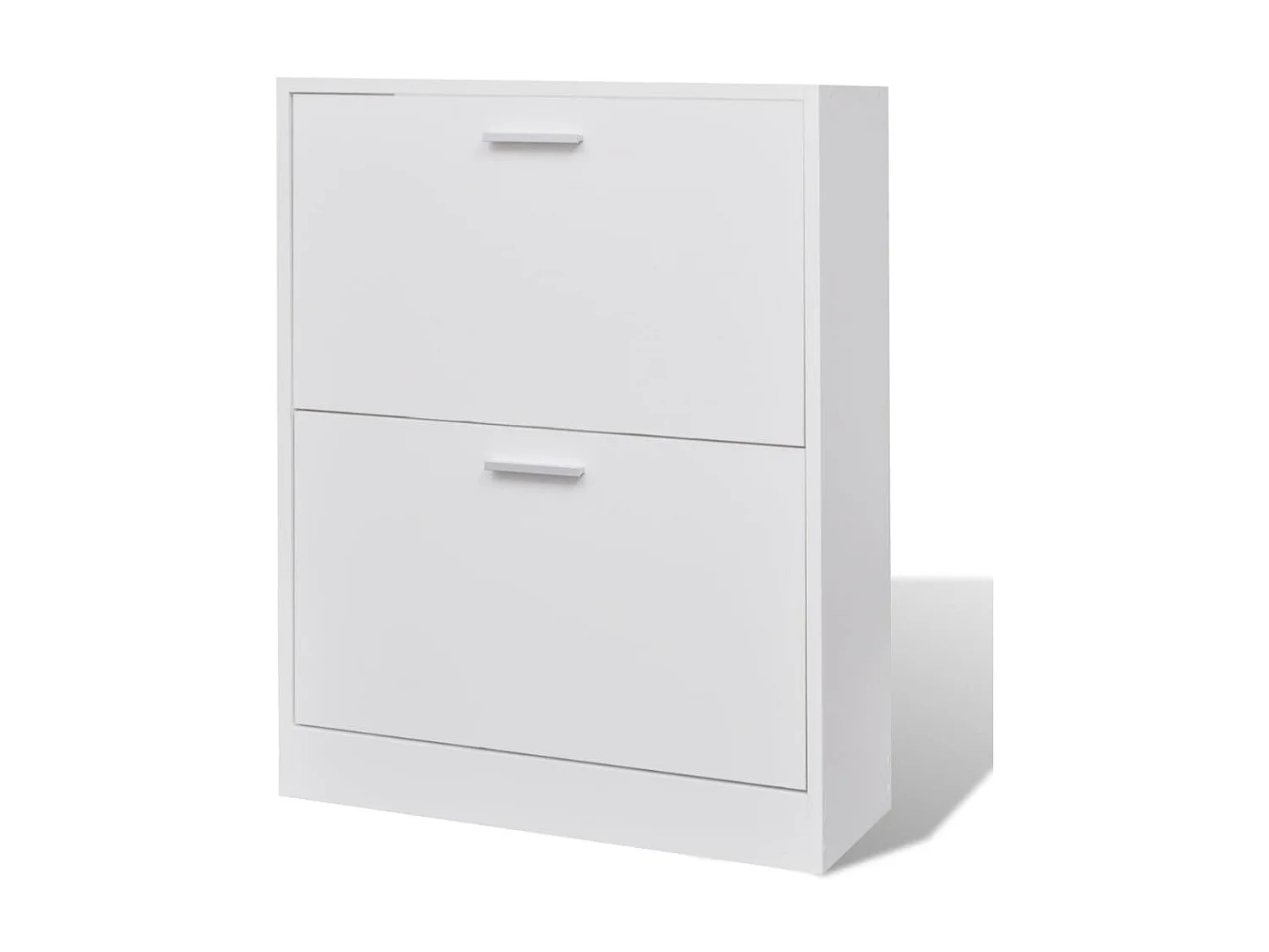 Meuble à chaussures en bois avec 2 compartiments Blanc