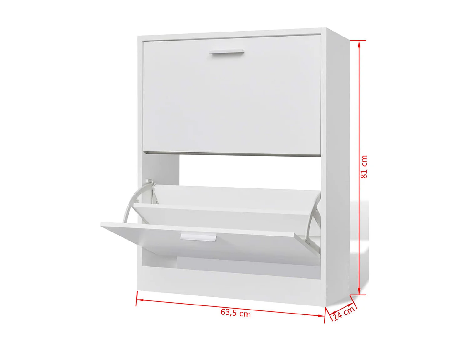 Meuble à chaussures en bois avec 2 compartiments Blanc