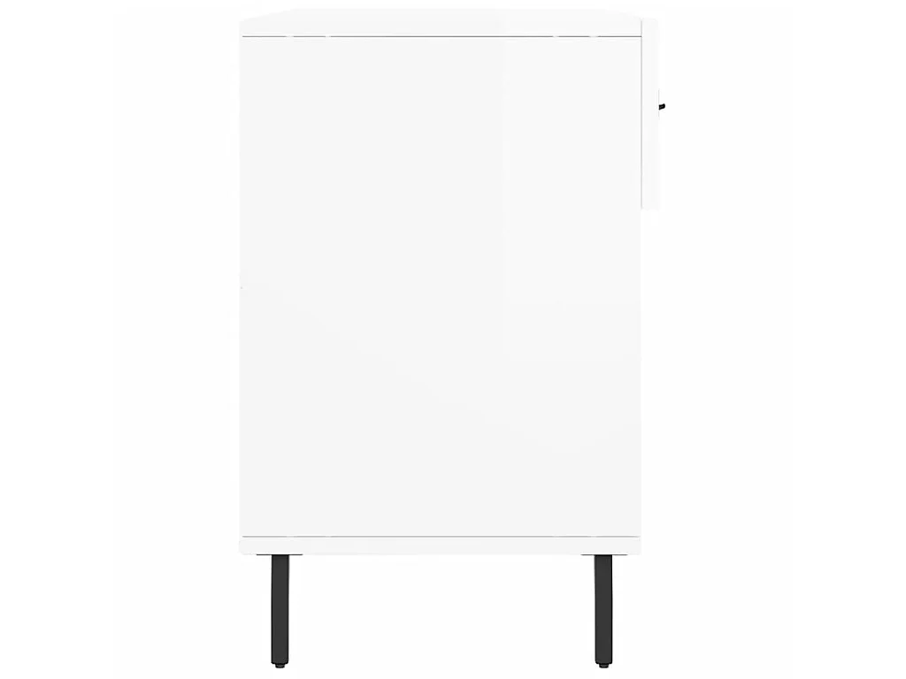 Banc à chaussures blanc brillant 102x35x55 cm bois d'ingénierie