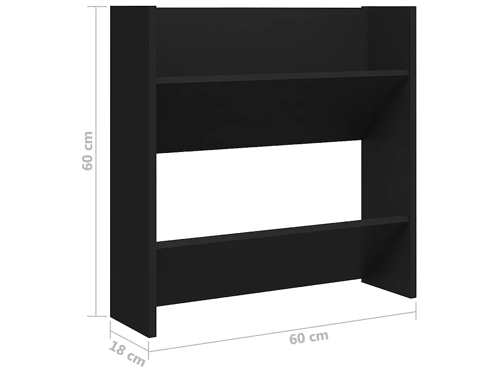 Scarpiera da parete Nera 60x18x60 cm in truciolare