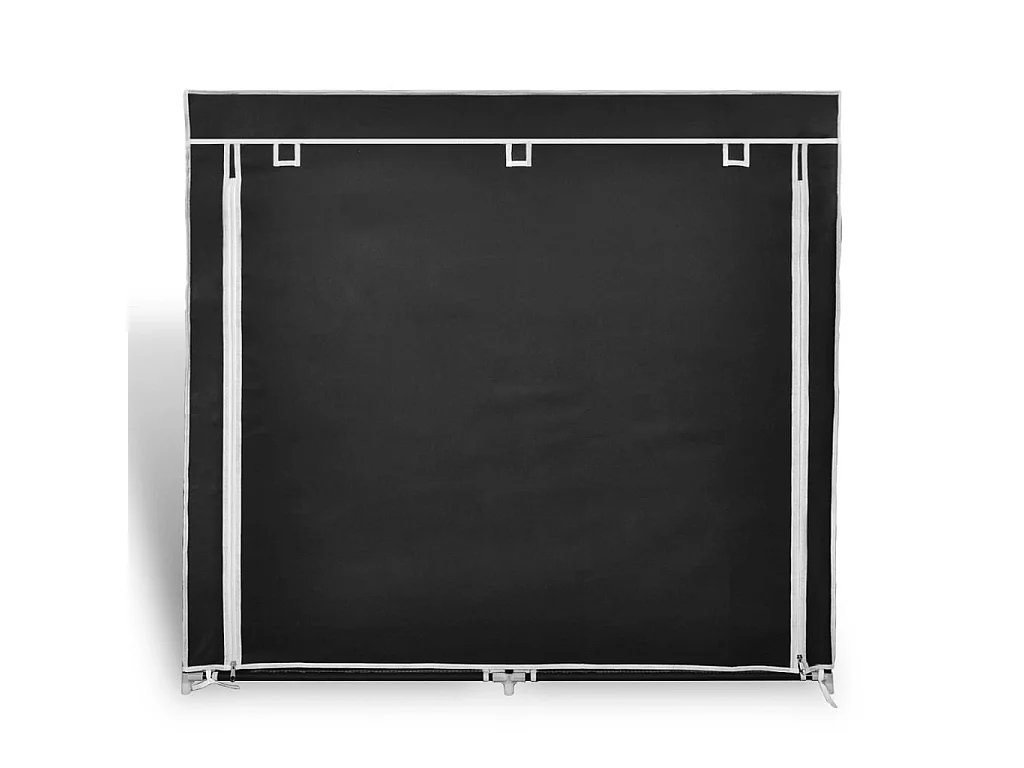 Sapateira com tampa 115 x 28 x 110cm Tecido Preto