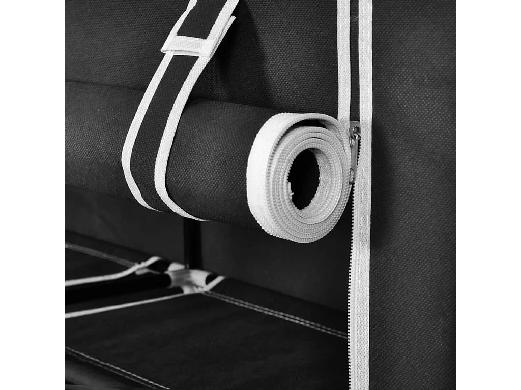 Sapateira com tampa 115 x 28 x 110cm Tecido Preto