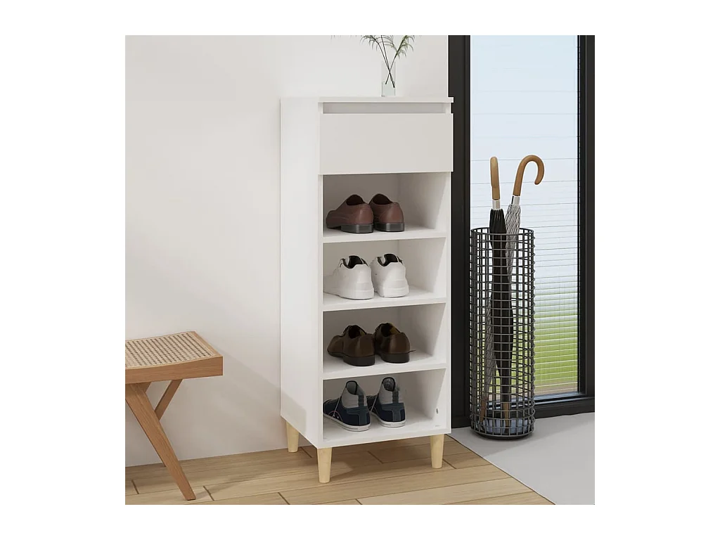 Armoire à chaussures Blanc 40x36x105 cm Bois d'ingénierie