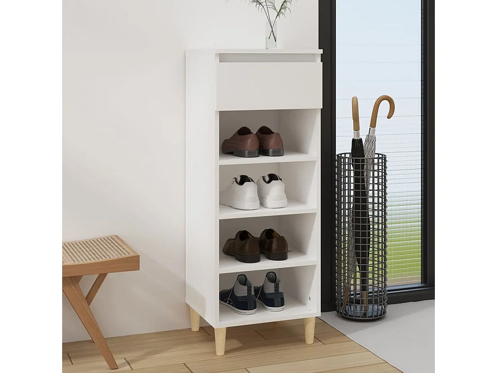 Armoire à chaussures Blanc 40x36x105 cm Bois d'ingénierie