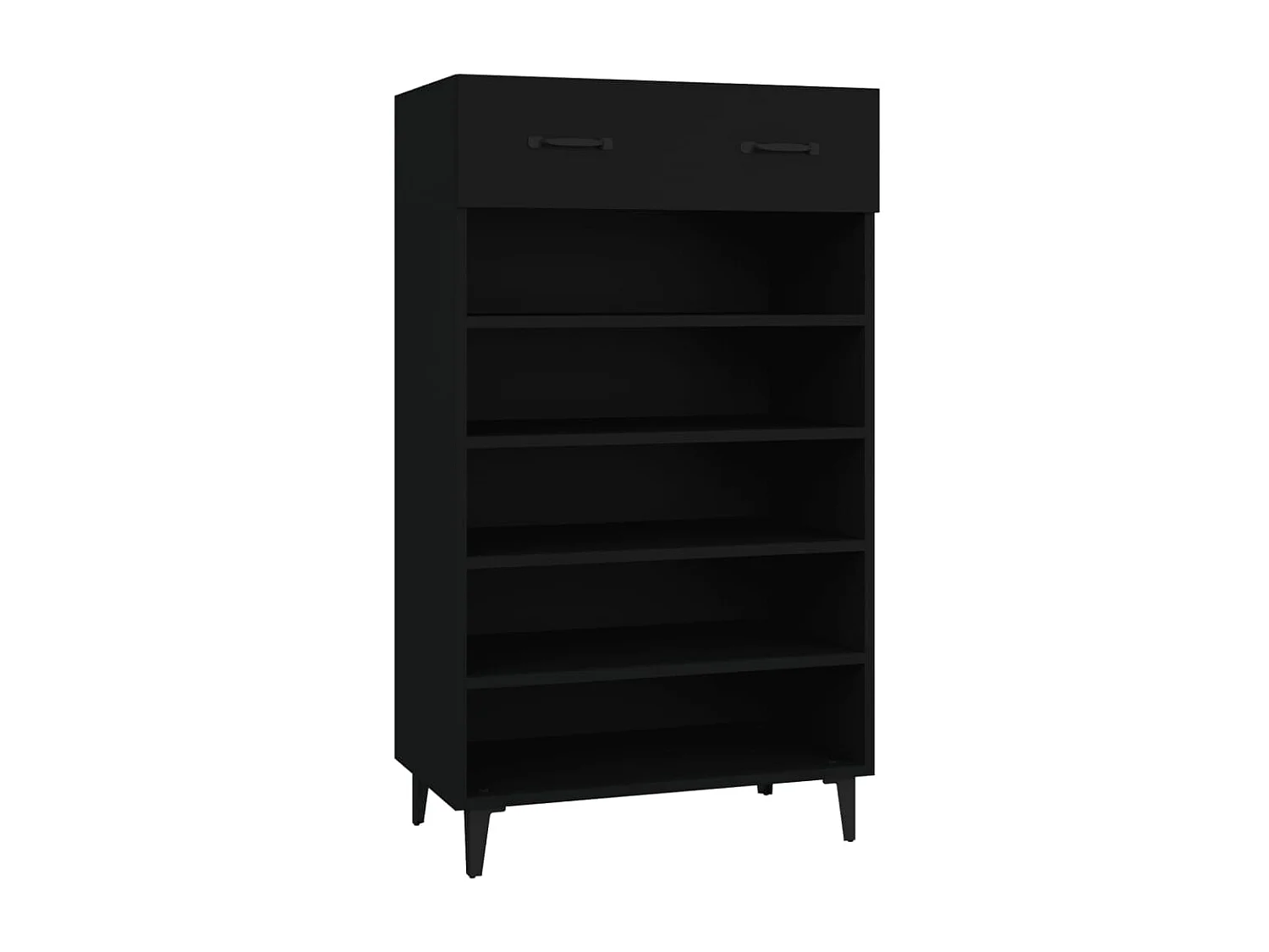 Sapateira preta 60x35x105 cm madeira trabalhada