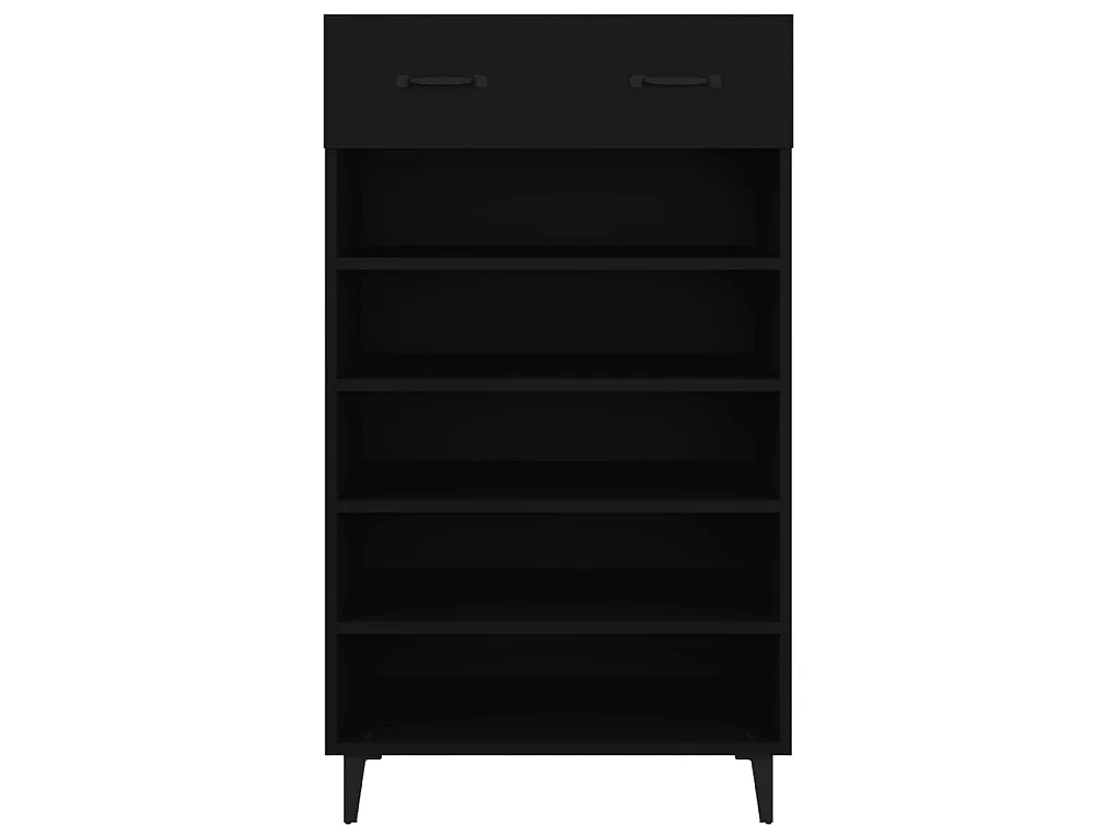 Sapateira preta 60x35x105 cm madeira trabalhada