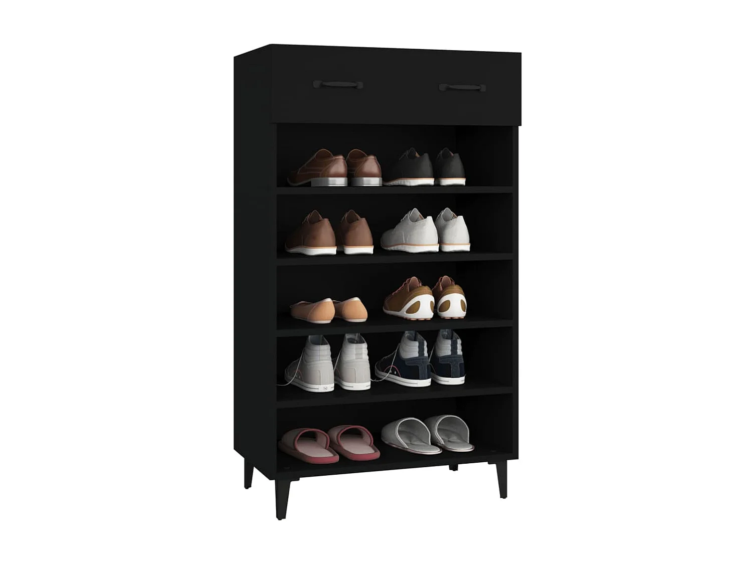 Armoire à chaussures Noir 60x35x105 cm Bois d'ingénierie