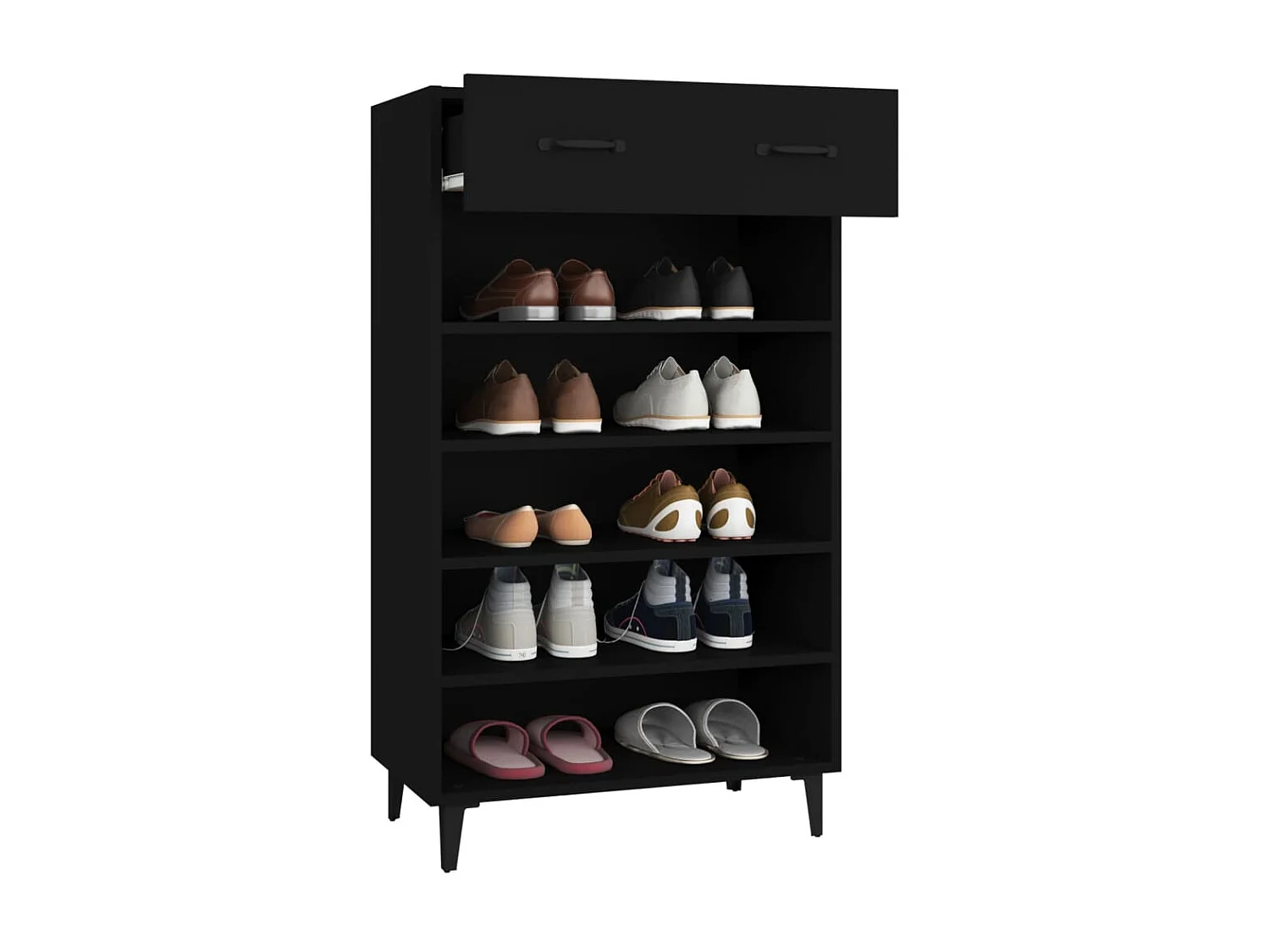 Armoire à chaussures Noir 60x35x105 cm Bois d'ingénierie