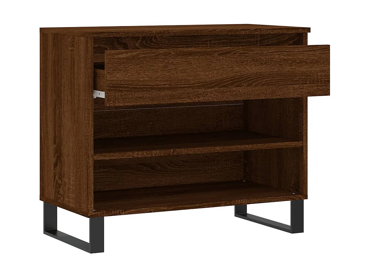 Armário para sapatos Carvalho castanho 70x36x60 cm Madeira trabalhada