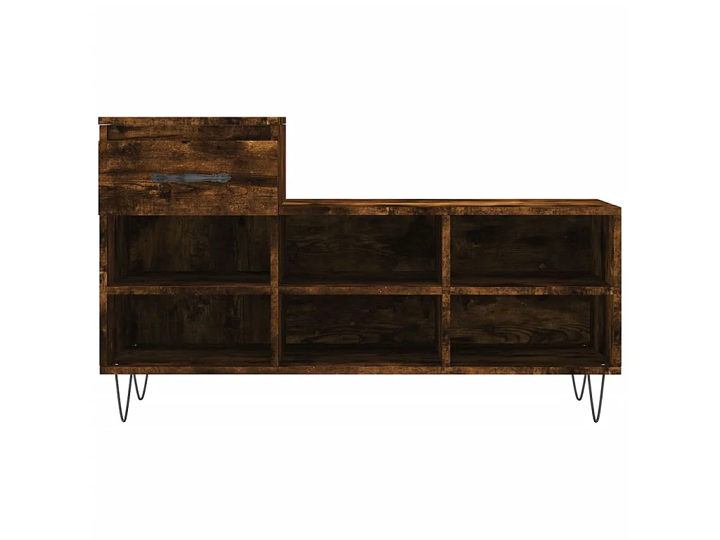 Armoire à chaussures Chêne fumé 102x36x60 cm Bois d'ingénierie