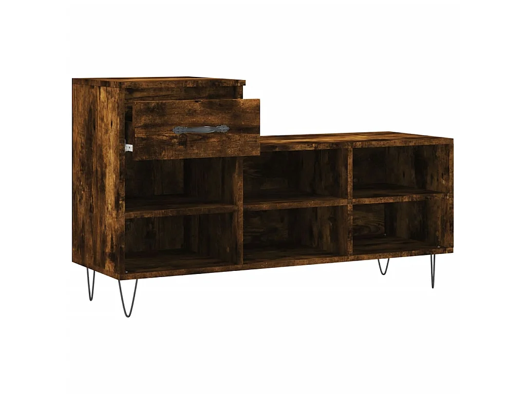 Armoire à chaussures Chêne fumé 102x36x60 cm Bois d'ingénierie