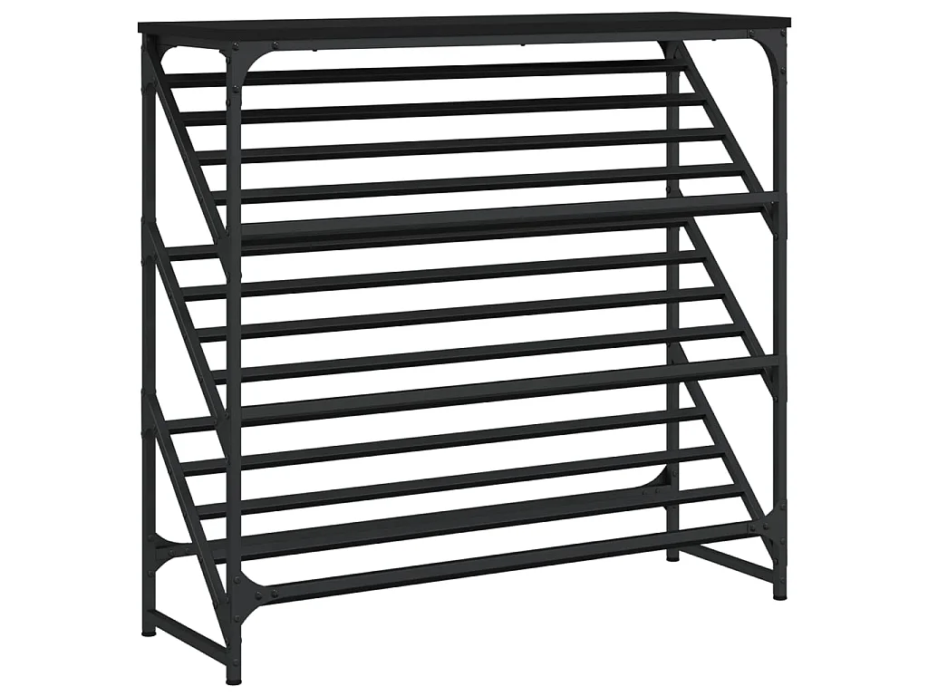 zapatero negro 90x30x85 cm madera contrachapada