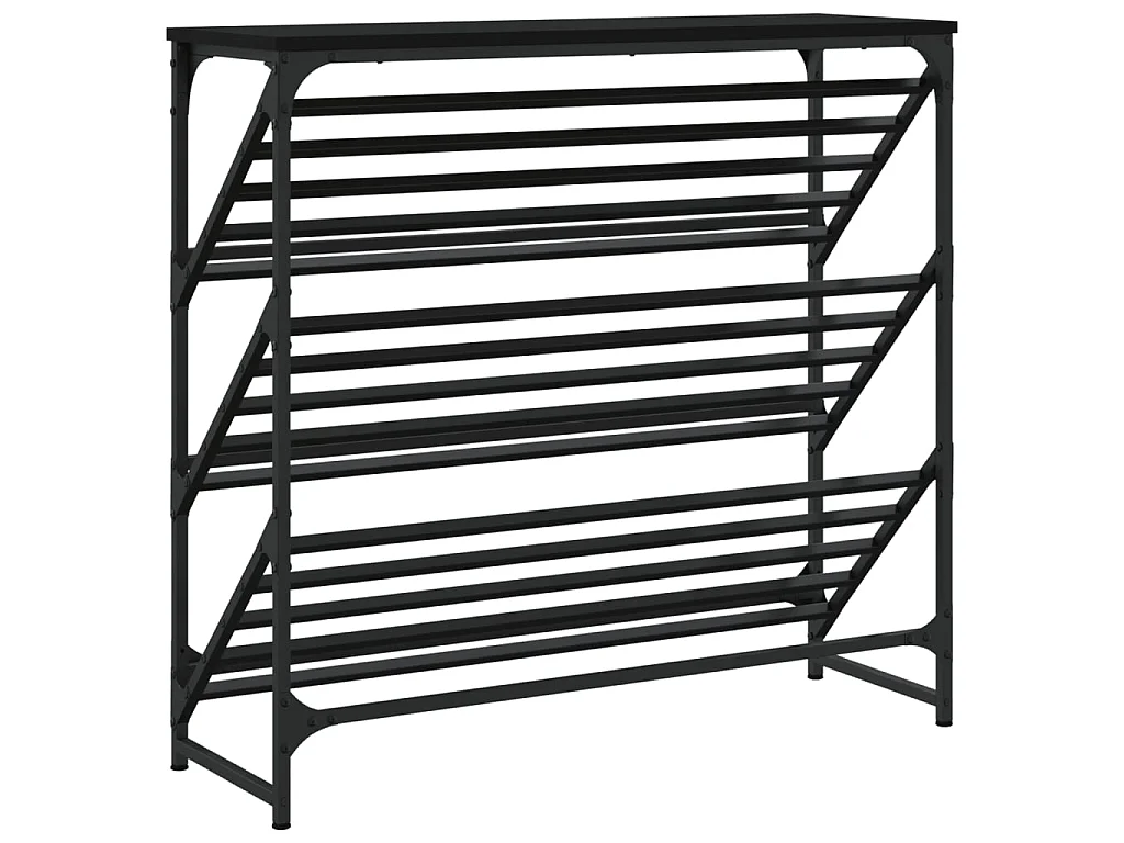 zapatero negro 90x30x85 cm madera contrachapada