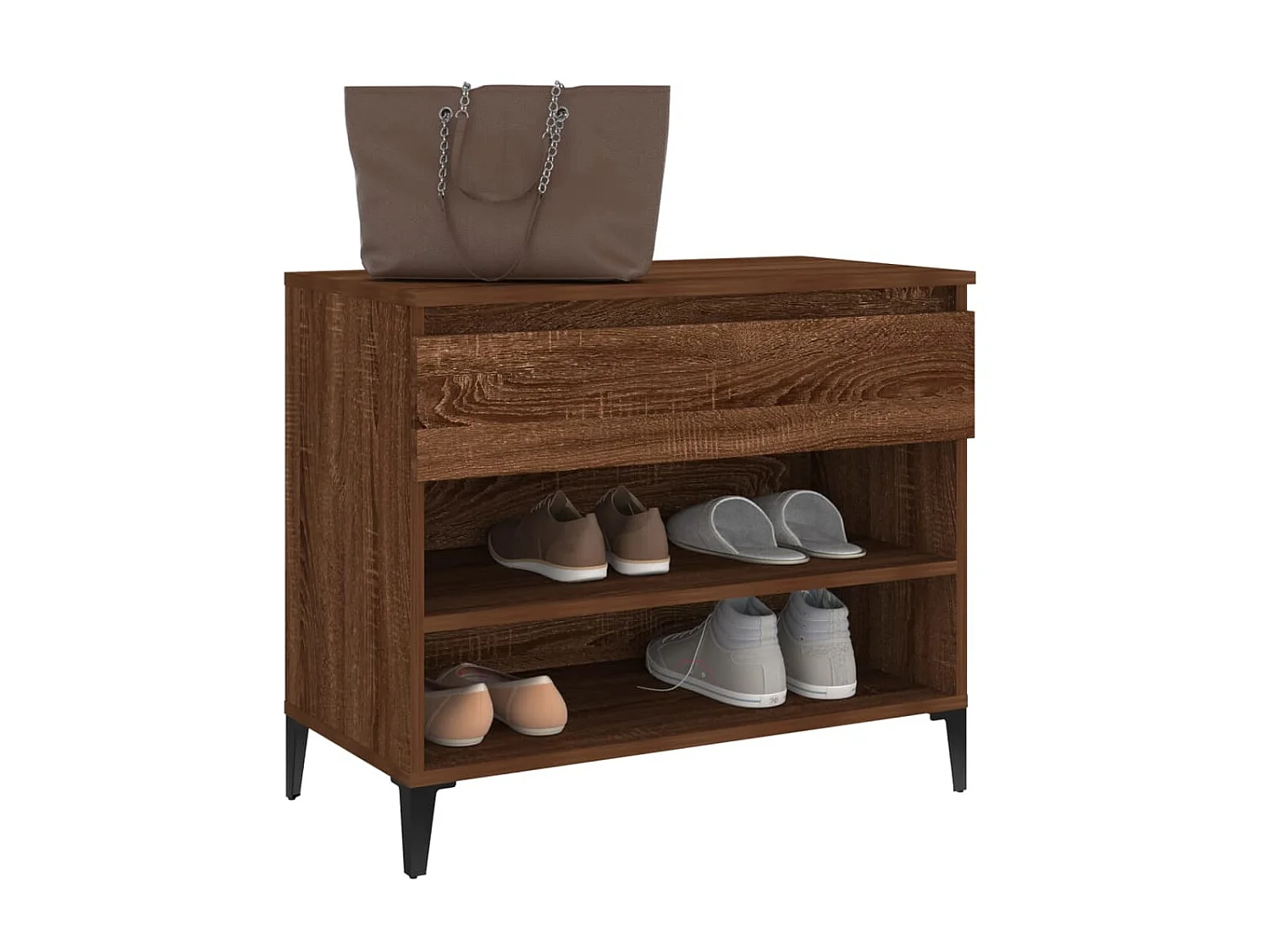 Schuhschrank Braune Eiche 70x36x60 cm Holzwerkstoff