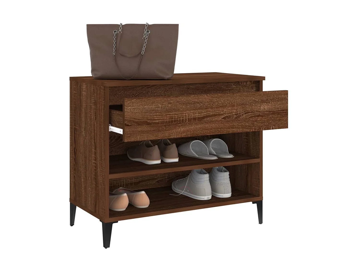 Schuhschrank Braune Eiche 70x36x60 cm Holzwerkstoff