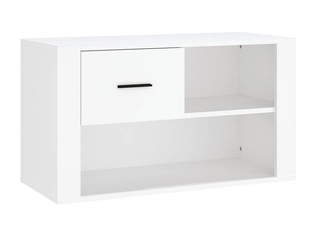 Schoenenkast Wit 80x35x45 cm Bewerkt hout