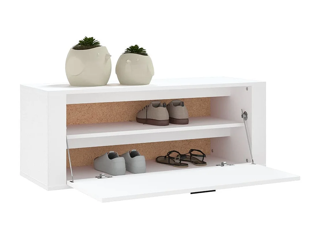 Scarpiera a parete Bianca 100x35x38 cm MDF