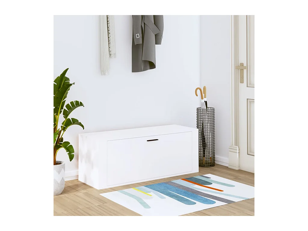 Schuhschrank zur Wandmontage, Weiß, 100 x 35 x 38 cm, Holzwerkstoff