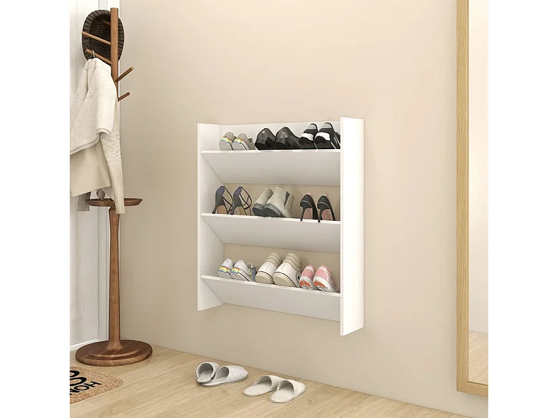 Sapateira de parede Branco 80x18x90 cm Aglomerado