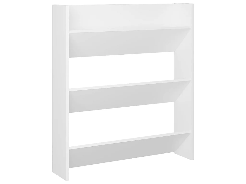 Armoire à chaussures murale Blanc 80x18x90 cm Aggloméré