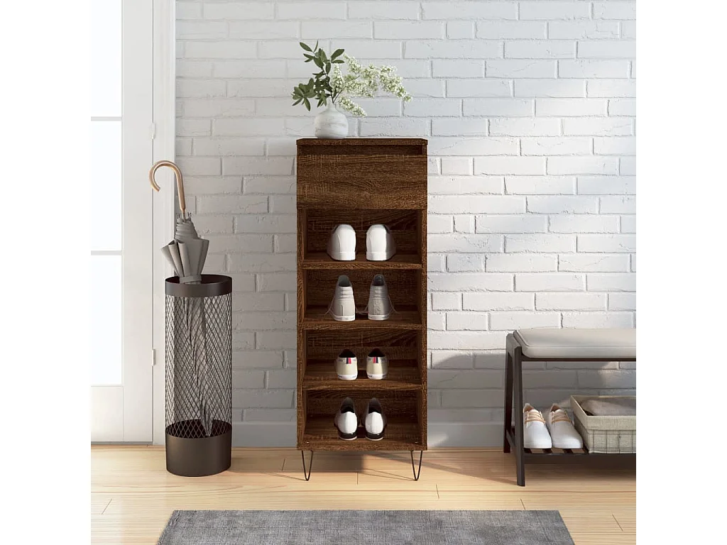 Scarpiera Rovere marrone 40x36x105 cm MDF