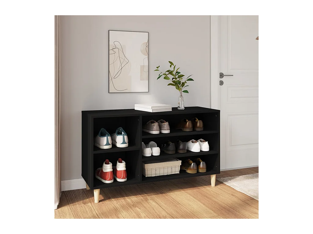 Scarpiera Nera 102x36x60 cm MDF