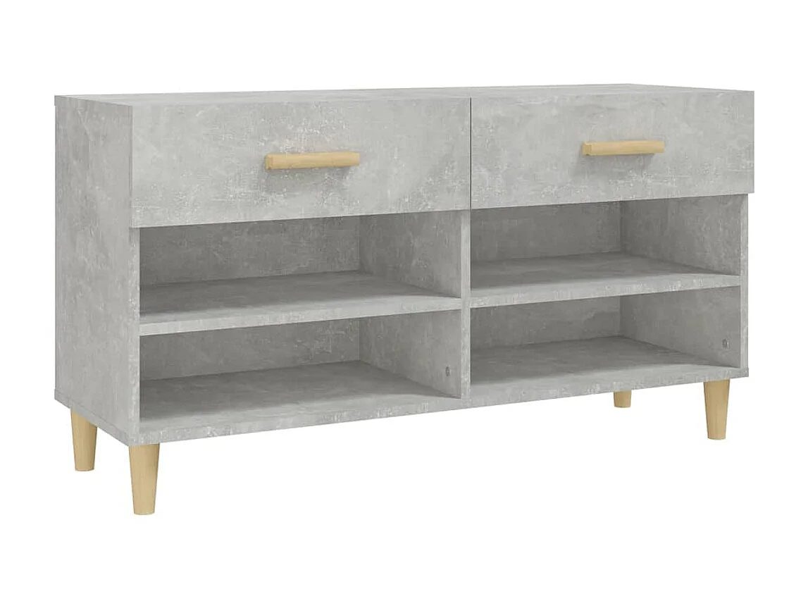 Armoire à chaussures Gris béton 102x35x55 cm Bois d'ingénierie